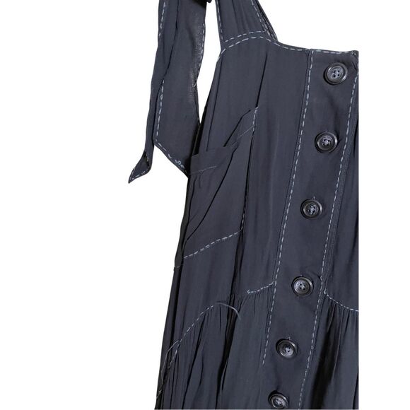 Free People Lou Lou Utility Midi Dress Black Womans Small - Picture 8 of 13